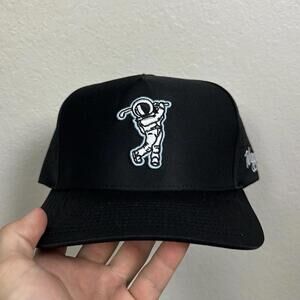 Waggle Golf "Moon Shot" OG Snapback Hat Cap Black One Size golf Course NWT